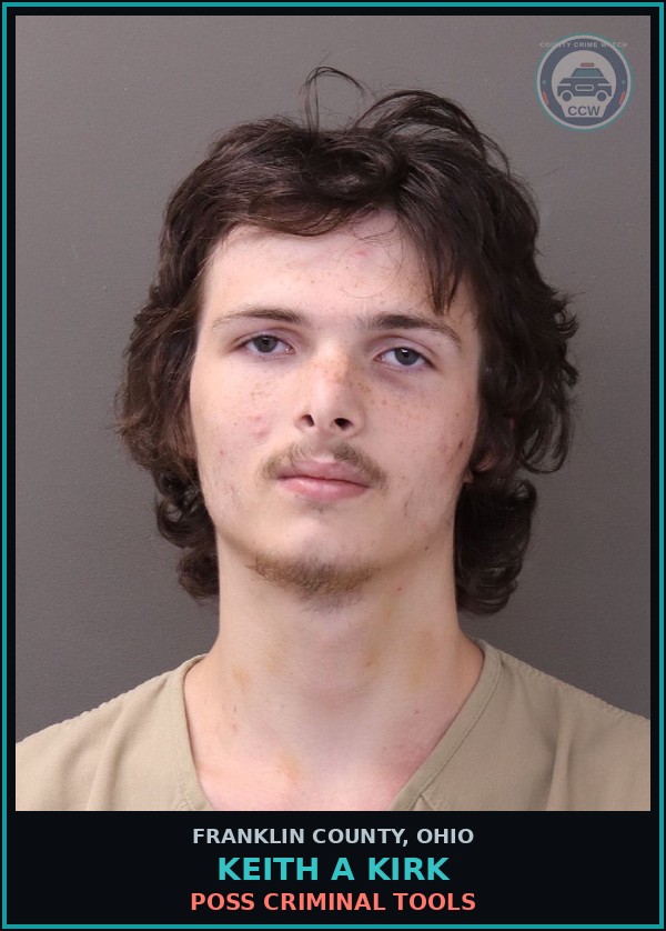 Booking mugshot of Keith A Kirk in Franklin County