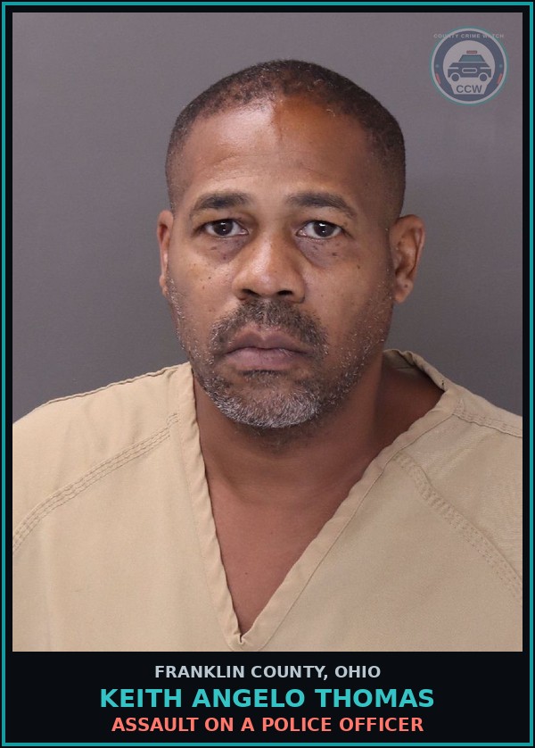 Booking mugshot of Keith Angelo Thomas in Franklin County