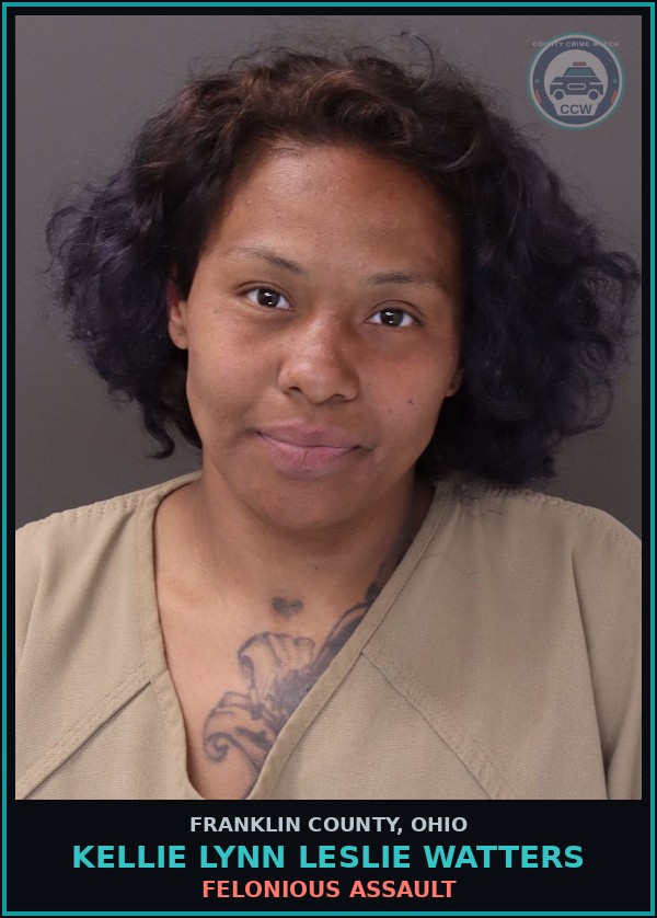 Booking mugshot of Kellie Lynn Leslie Watters in Franklin County