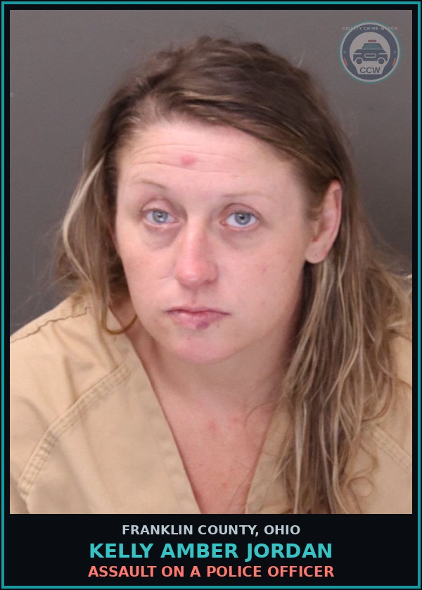 Booking mugshot of Kelly Amber Jordan in Franklin County