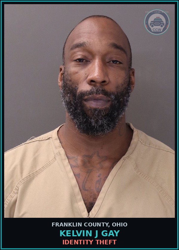 Booking mugshot of Kelvin J Gay in Franklin County
