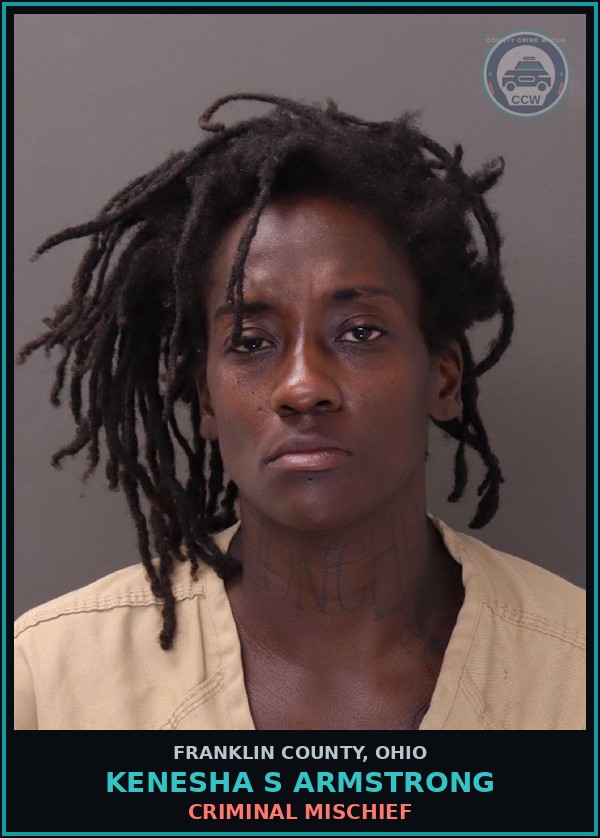 Booking mugshot of Kenesha S Armstrong in Franklin County