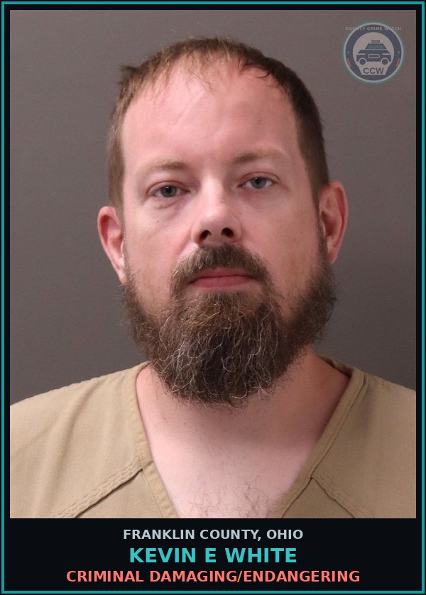 Booking mugshot of Kevin E White in Franklin County