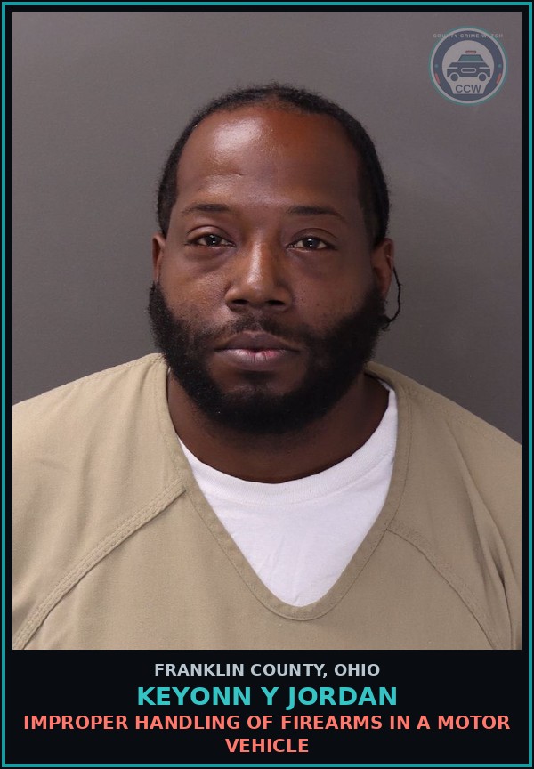 Booking mugshot of Keyonn Y Jordan in Franklin County