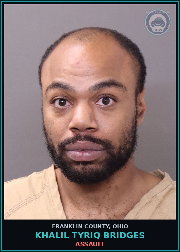 Booking mugshot of Khalil Tyriq Bridges in Franklin County