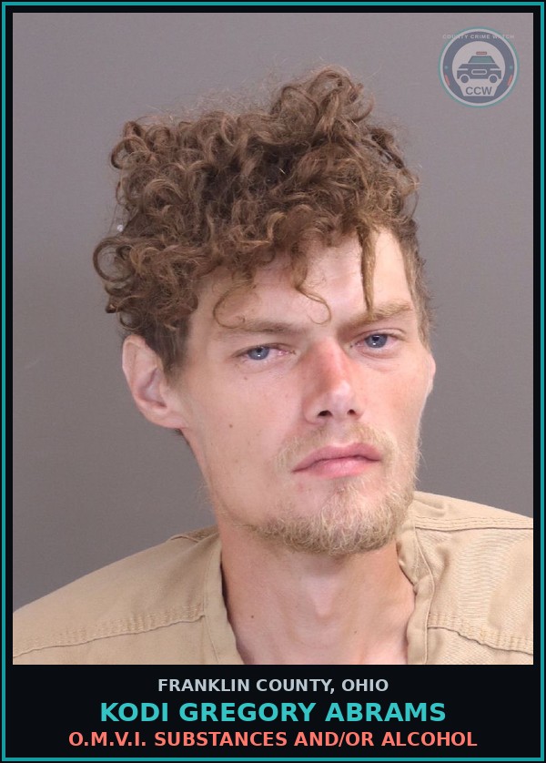 Booking mugshot of Kodi Gregory Abrams in Franklin County