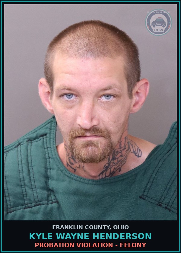 Booking mugshot of Kyle Wayne Henderson in Franklin County
