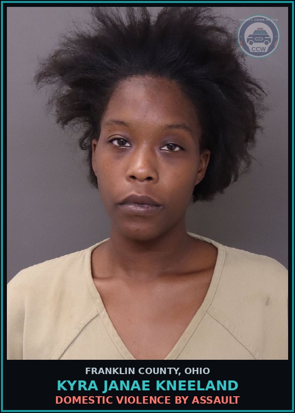 Booking mugshot of Kyra Janae Kneeland in Franklin County