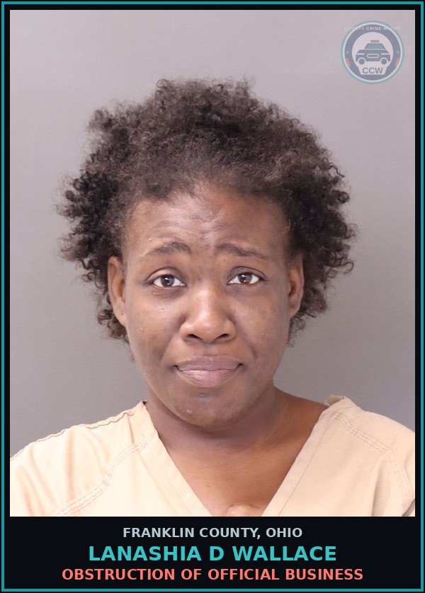 Booking mugshot of Lanashia D Wallace in Franklin County