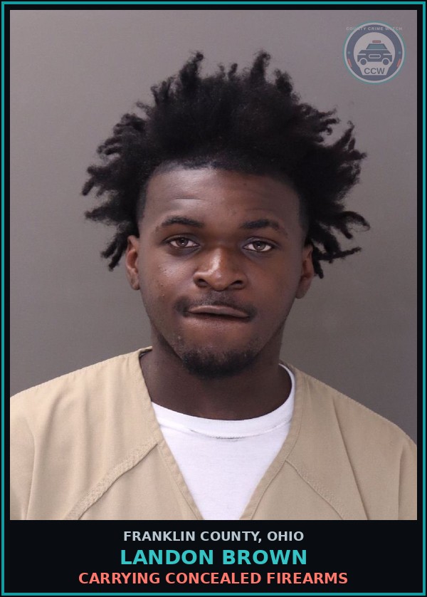 Booking mugshot of Landon Brown in Franklin County