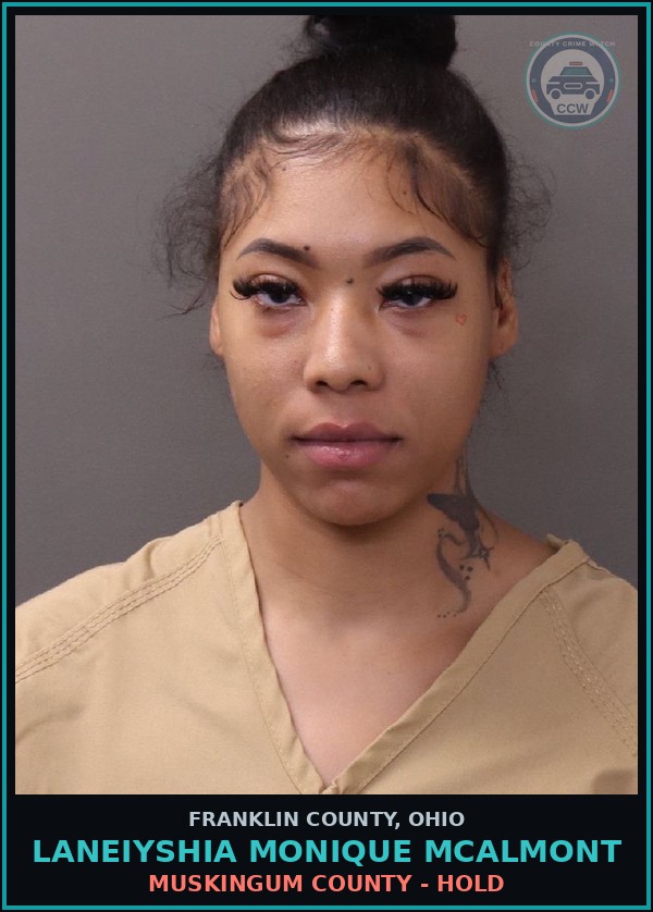 Booking mugshot of Laneiyshia Monique Mcalmont in Franklin County