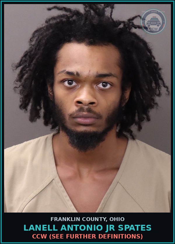 Booking mugshot of Lanell Antonio Jr Spates in Franklin County