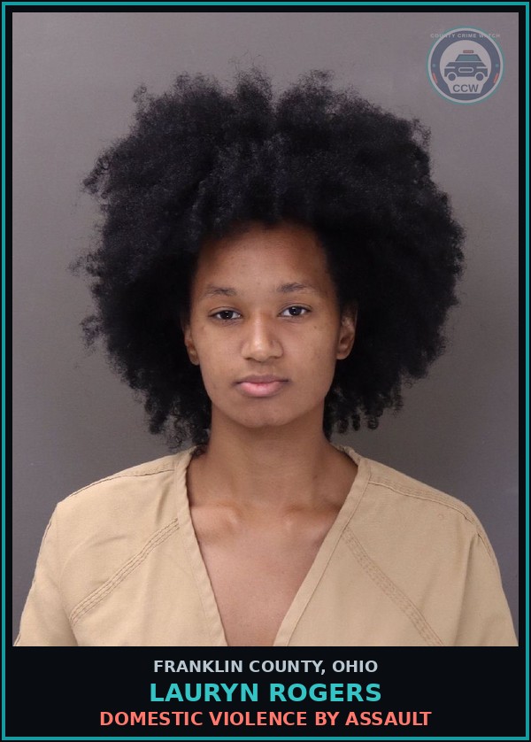 Booking mugshot of Lauryn Rogers in Franklin County