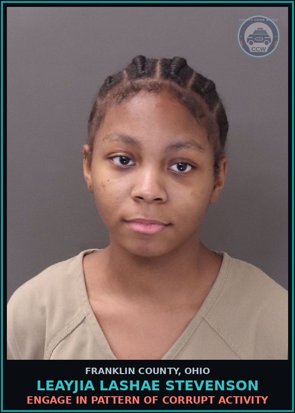 Booking mugshot of Leayjia Lashae Stevenson in Franklin County