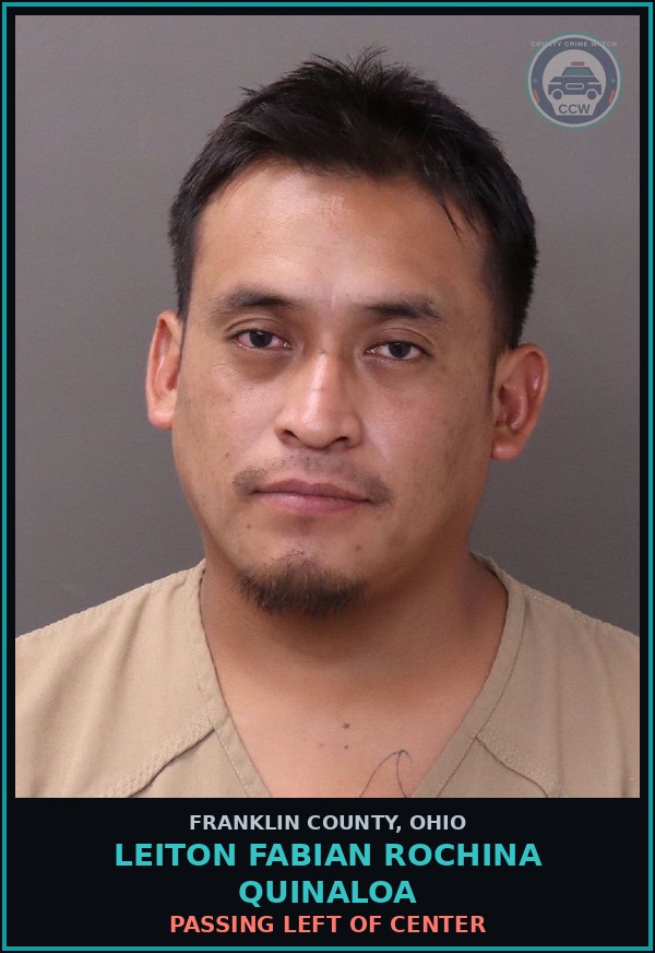 Booking mugshot of Leiton Fabian Rochina Quinaloa in Franklin County