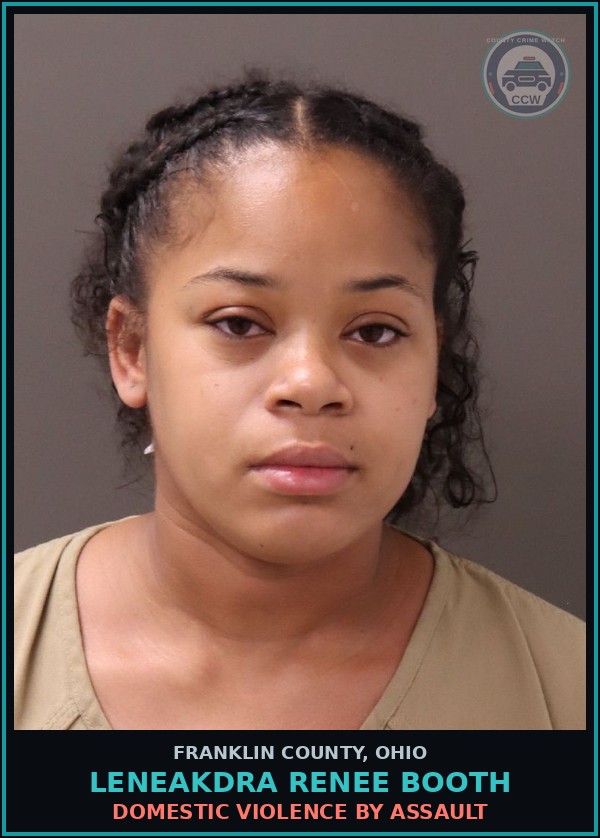Booking mugshot of Leneakdra Renee Booth in Franklin County
