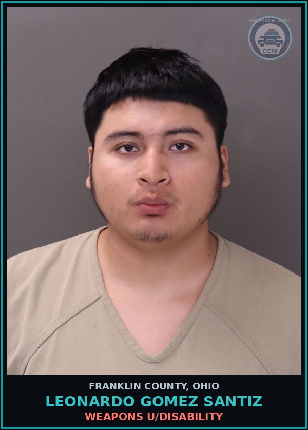 Booking mugshot of Leonardo Gomez Santiz in Franklin County