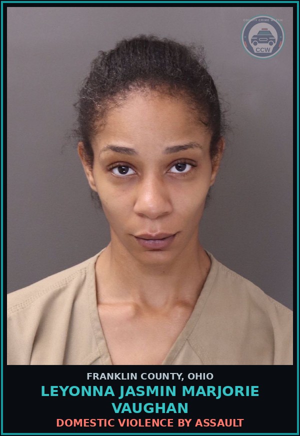 Booking mugshot of Leyonna Jasmin Marjorie Vaughan in Franklin County