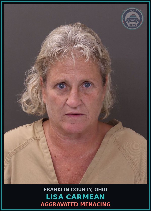 Booking mugshot of Lisa Carmean in Franklin County