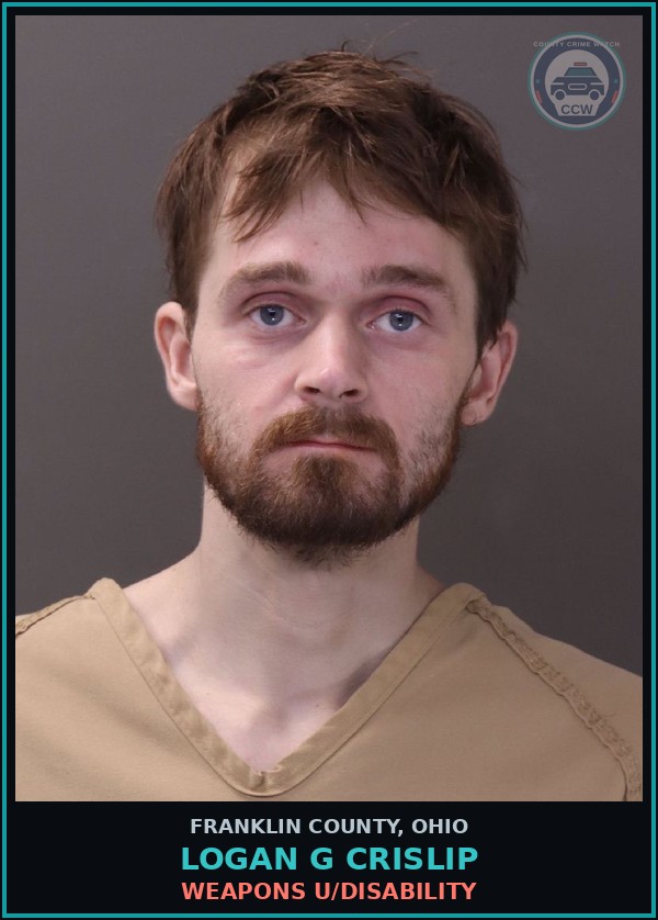Booking mugshot of Logan G Crislip in Franklin County