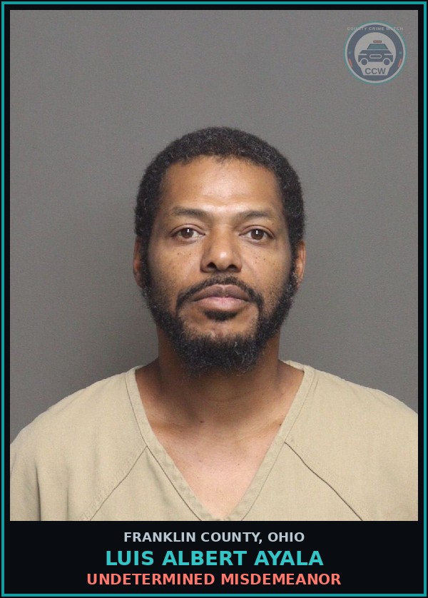 Booking mugshot of Luis Albert Ayala in Franklin County