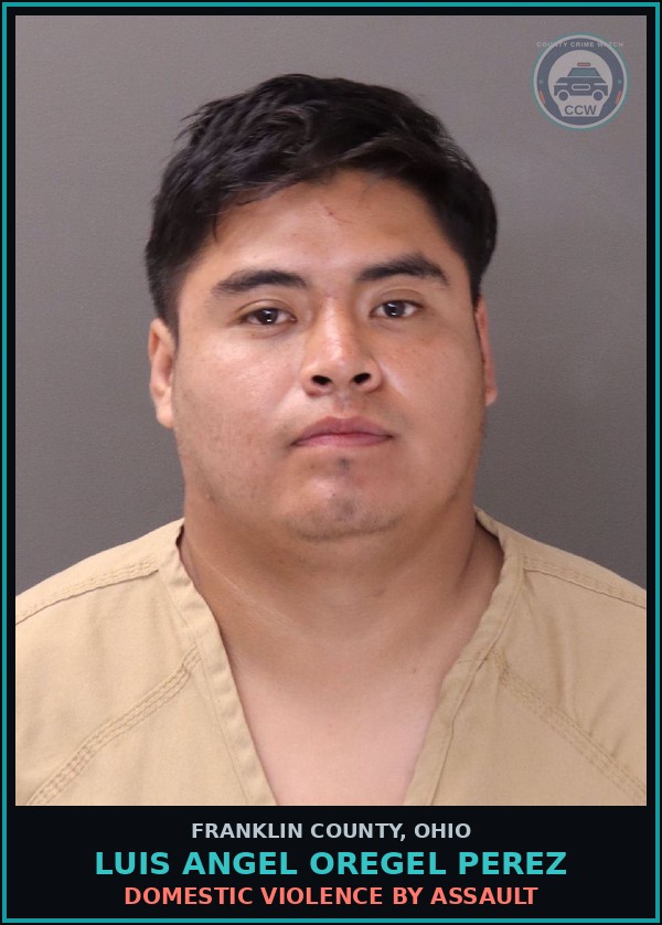 Booking mugshot of Luis Angel Oregel Perez in Franklin County