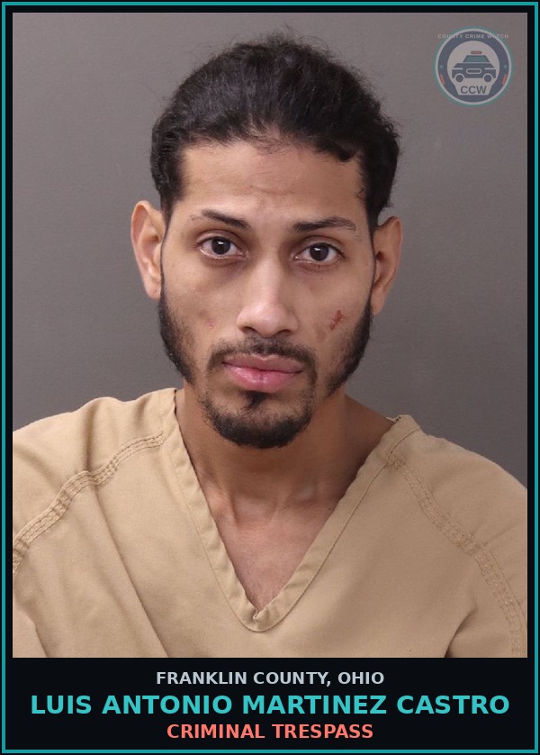 Booking mugshot of Luis Antonio Martinez Castro in Franklin County