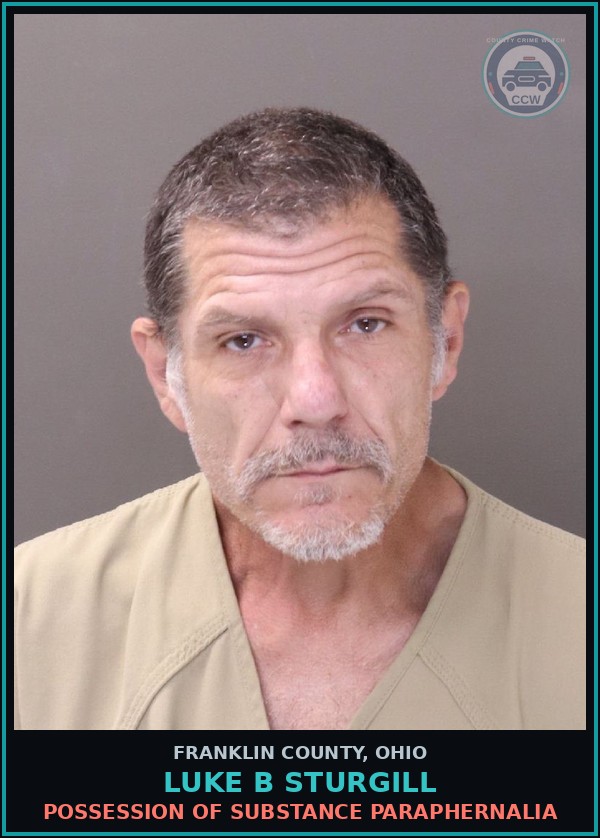 Booking mugshot of Luke B Sturgill in Franklin County