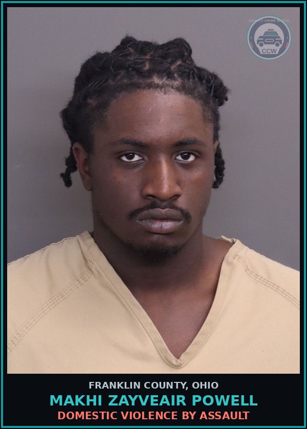 Booking mugshot of Makhi Zayveair Powell in Franklin County