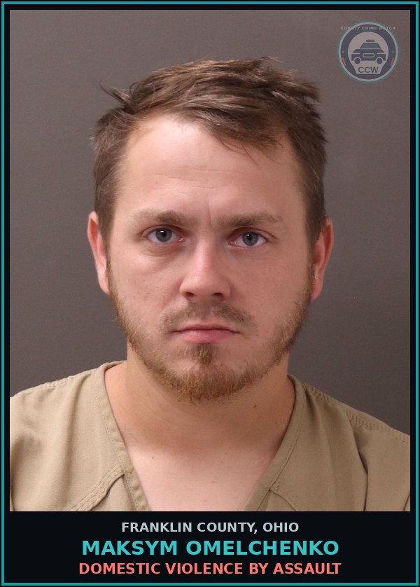 Booking mugshot of Maksym Omelchenko in Franklin County