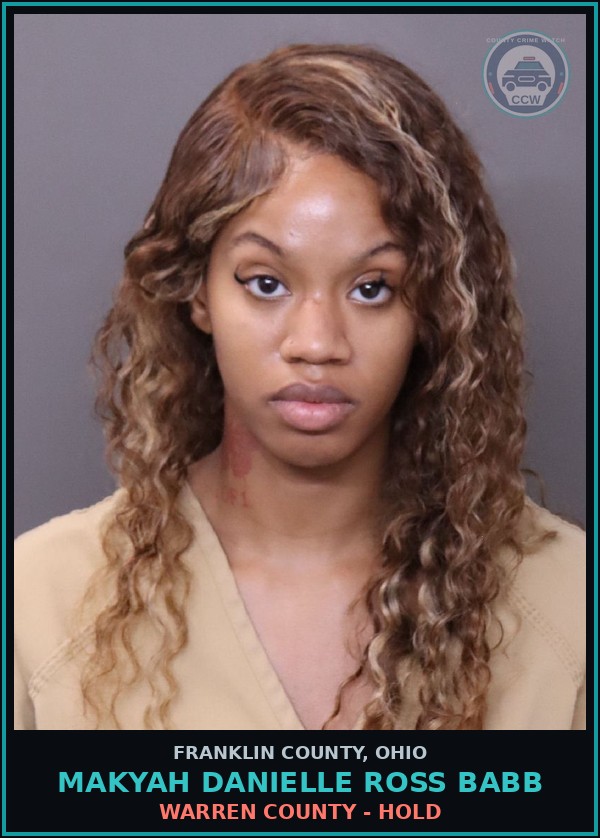 Booking mugshot of Makyah Danielle Ross Babb in Franklin County