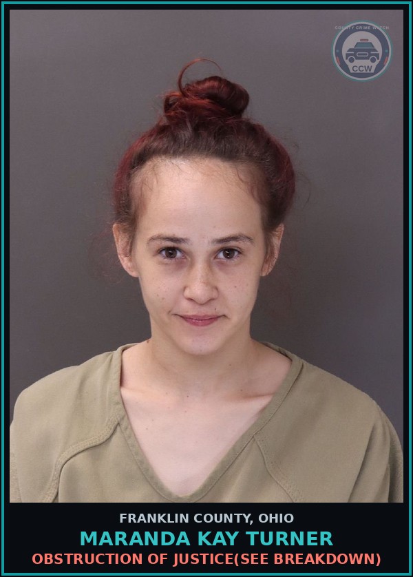 Booking mugshot of Maranda Kay Turner in Franklin County