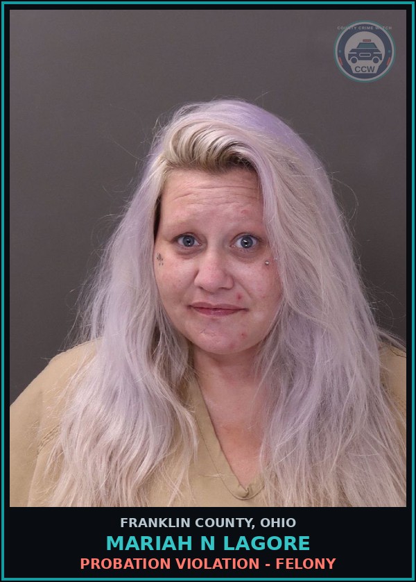 Booking mugshot of Mariah N Lagore in Franklin County