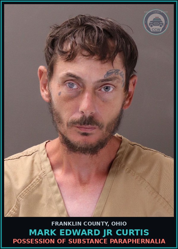 Booking mugshot of Mark Edward Jr Curtis in Franklin County