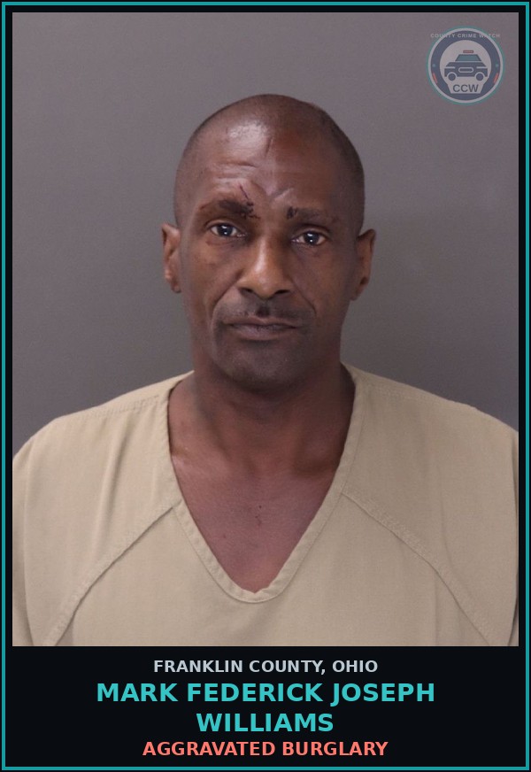 Booking mugshot of Mark Federick Joseph Williams in Franklin County