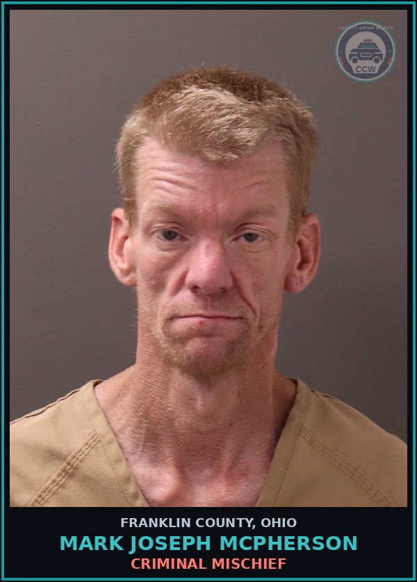 Booking mugshot of Mark Joseph Mcpherson in Franklin County