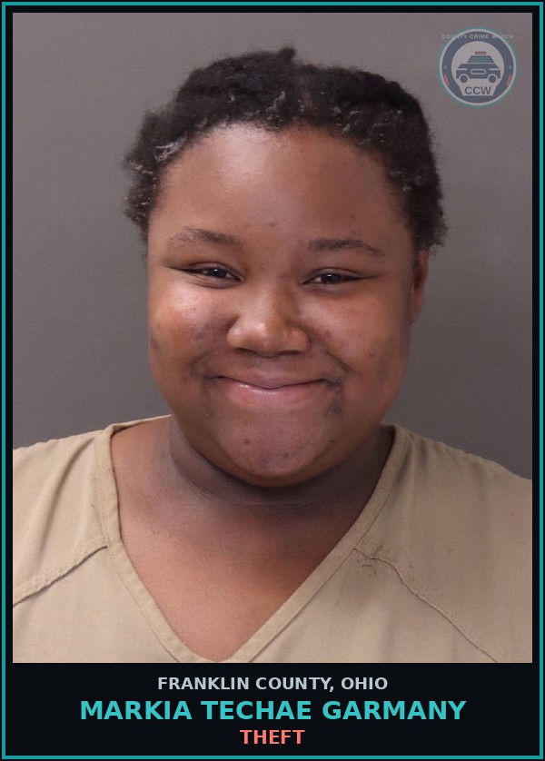 Booking mugshot of Markia Techae Garmany in Franklin County