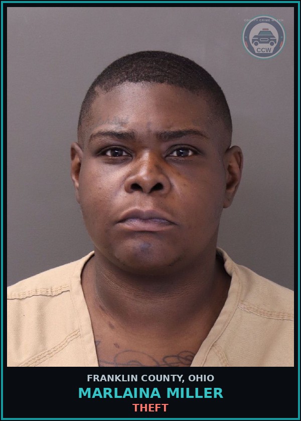 Booking mugshot of Marlaina Miller in Franklin County