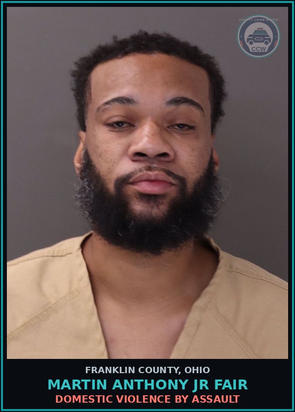 Booking mugshot of Martin Anthony Jr Fair in Franklin County