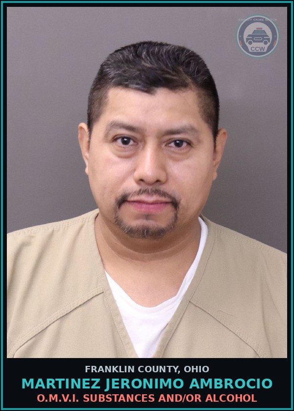 Booking mugshot of Martinez Jeronimo Ambrocio in Franklin County