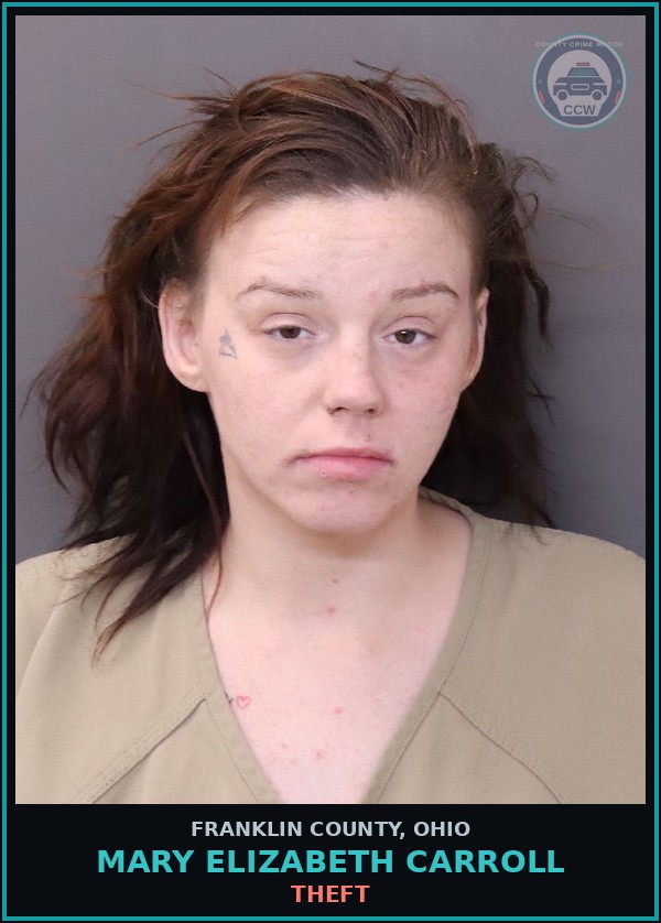 Booking mugshot of Mary Elizabeth Carroll in Franklin County
