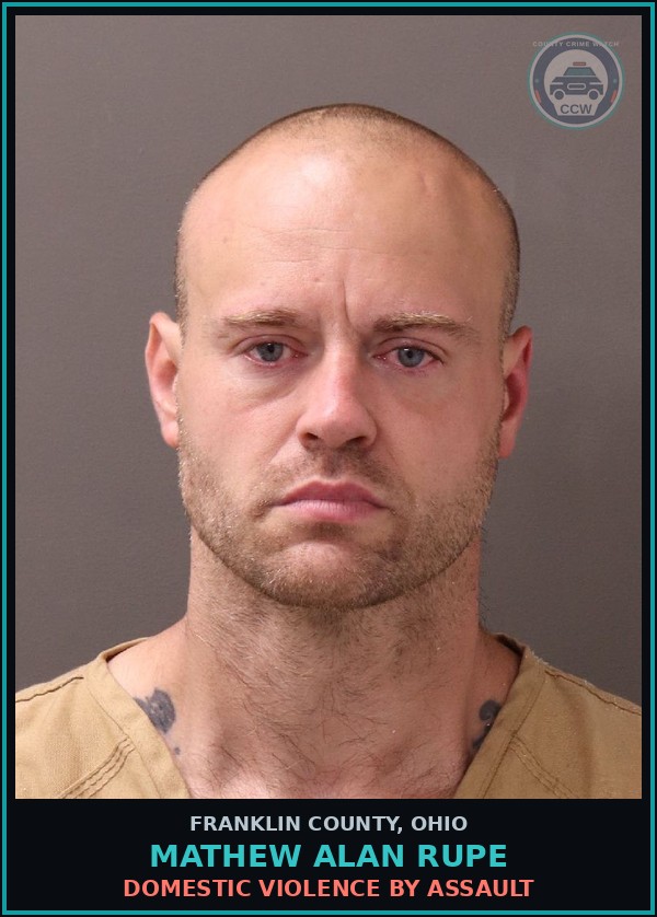 Booking mugshot of Mathew Alan Rupe in Franklin County