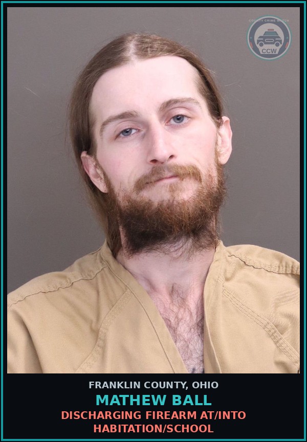 Booking mugshot of Mathew Ball in Franklin County