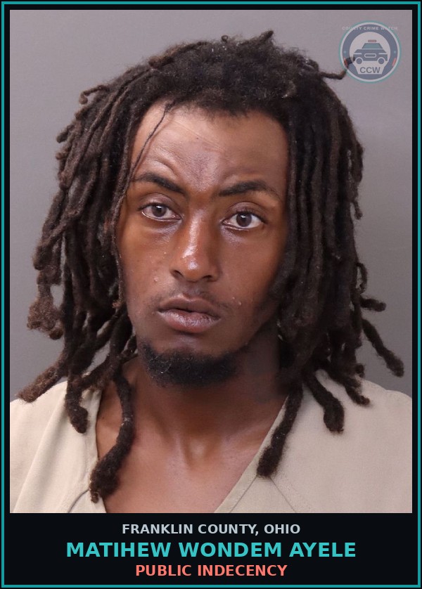 Booking mugshot of Matihew Wondem Ayele in Franklin County