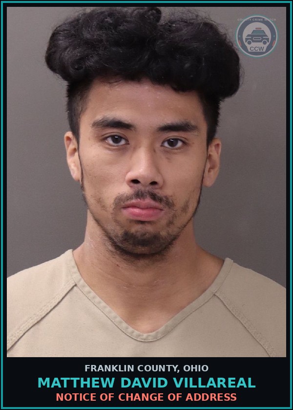 Booking mugshot of Matthew David Villareal in Franklin County
