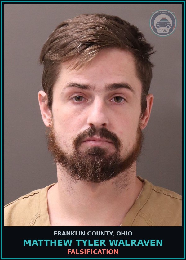 Booking mugshot of Matthew Tyler Walraven in Franklin County