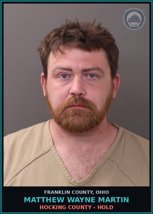 Booking mugshot of Matthew Wayne Martin in Franklin County