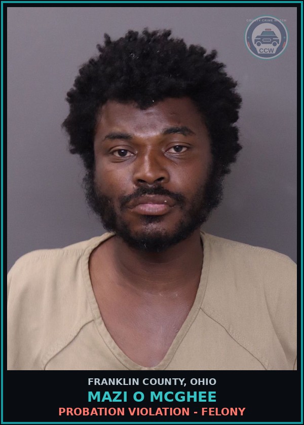 Booking mugshot of Mazi O Mcghee in Franklin County