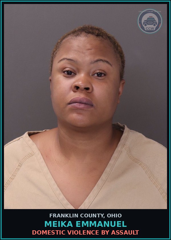 Booking mugshot of Meika Emmanuel in Franklin County