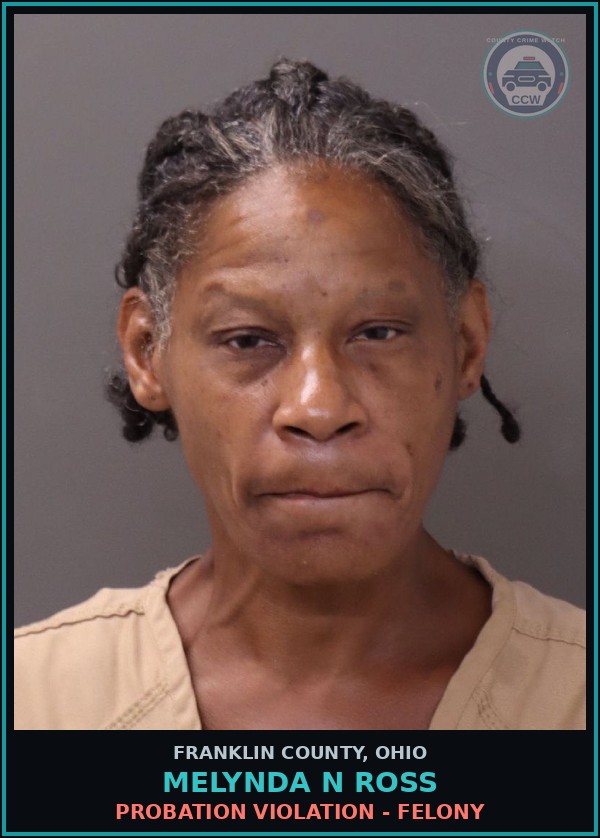 Booking mugshot of Melynda N Ross in Franklin County